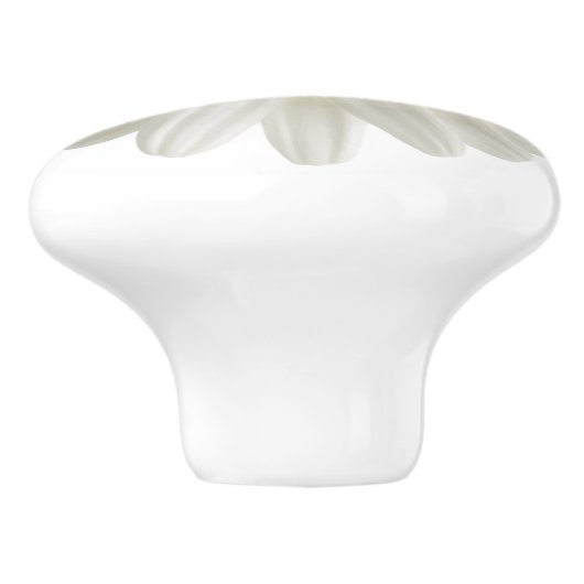 白いデイジーの円形の陶磁器の引出しの引きのノブ セラミックノブ (側面)