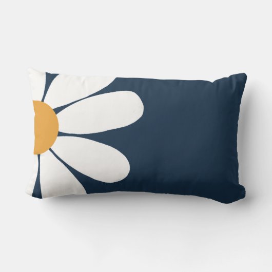 白いデイジーの可愛い玄関まくら ランバークッション (裏面)