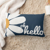 白いデイジーの可愛い玄関まくら ランバークッション (ブランケット)