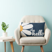 白いデイジーの可愛い玄関まくら ランバークッション (椅子)