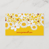 白いデイジーの春の花のてんとう虫のプロフィールカード 名刺 (裏面)