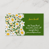 白いデイジーの春の花のてんとう虫のプロフィールカード 名刺 (正面)