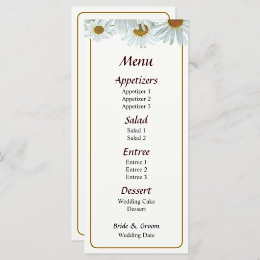 白いデイジーの束… メニュー (正面/裏面)