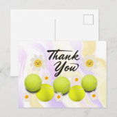 白いデイジーの花のテニスボール感謝ポスト ポストカード (正面/裏面)