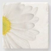 白いデイジーの花の花のデイジーの花 ストーンコースター (正面)