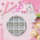 白いデイジーの花の花束の紙皿 ペーパープレート (パーティー)