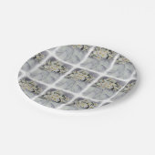 白いデイジーの花の花束の紙皿 ペーパープレート (アングル)