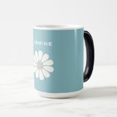 白いデイジーの花は   個人化なります モーフィングマグカップ (正面右)