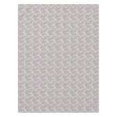 白いデイジーの花ベージュの茶色の水玉模様 テーブルクロス (正面)