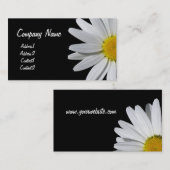 白いデイジーの花屋の黒の名刺 名刺 (正面/裏面)