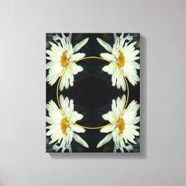 白いデイジーの花自分の写真を作成 キャンバスプリント