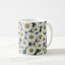 白いデイジーの花 コーヒーマグカップ