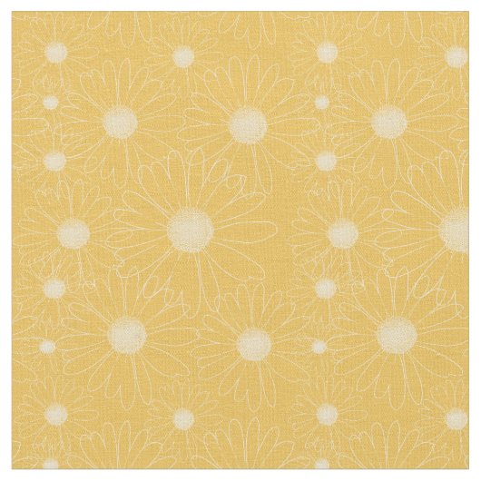 白いデイジーの花 ファブリック (クローズアップ)