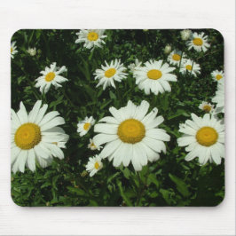白いデイジーの花 マウスパッド