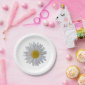 白いデイジーの花、咲くデイジー、開花、花 ペーパープレート (パーティー)