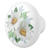 白いデイジーの陶磁器のノブ セラミックノブ (右)