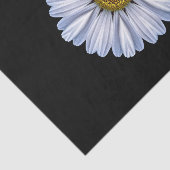 白いデイジーの黒い背景ティッシュペーパー 薄葉紙 (詳細)