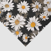 白いデイジーオンブラックフローラ 薄葉紙 (詳細)
