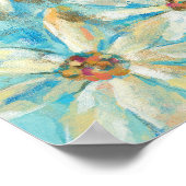 白いデイジーオンブルー ポスター (角)