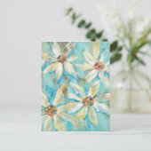 白いデイジーオンブルー ポストカード (スタンド正面)