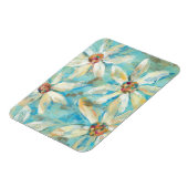 白いデイジーオンブルー マグネット (左側)