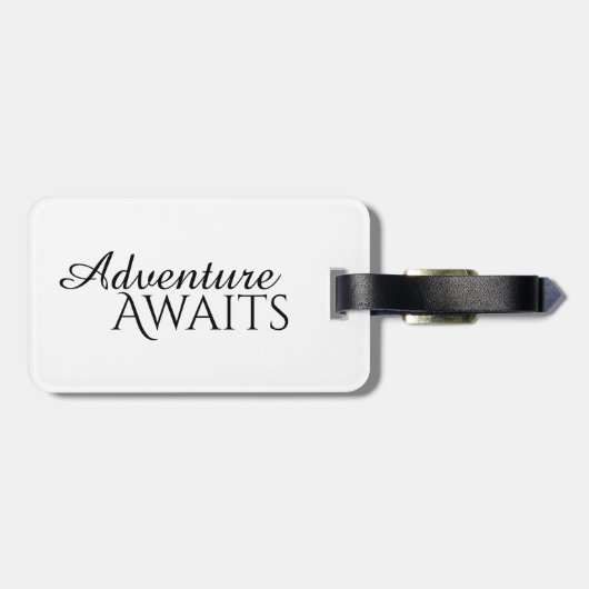 白いデイジーパターンで紫色の旅行引用文 ラゲッジタグ (裏面横)