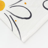 '白いデイジーパターン' フリースブランケット (角)