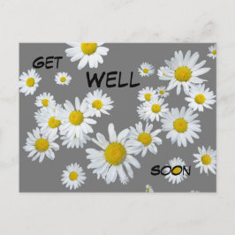 白いデイジー カスタム カラー すぐによくなってね ポストカード