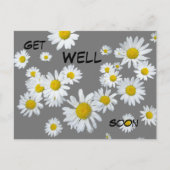 白いデイジー カスタム カラー すぐによくなってね ポストカード (正面)