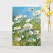 白いデイジー カード (黄色い花)