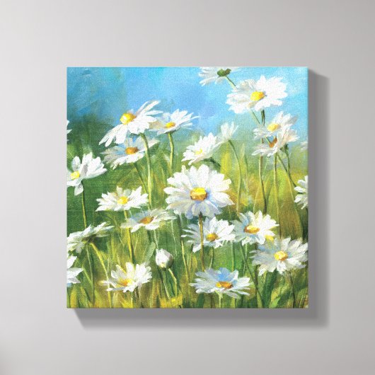 白いデイジー キャンバスプリント (正面)