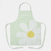 白いデイジー（ドット付） エプロン (正面)
