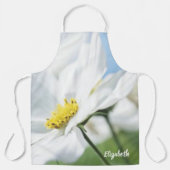 白いデイジー パーソナライズされた エプロン (正面)