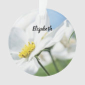白いデイジー パーソナライズされた オーナメント (正面)