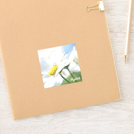 白いデイジー パーソナライズされた シール