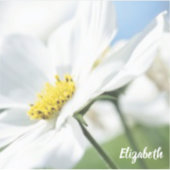 白いデイジー パーソナライズされた シール (正面)