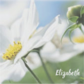 白いデイジー パーソナライズされた シール (正面)