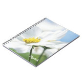 白いデイジー パーソナライズされた ノートブック (左側)