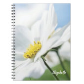 白いデイジー パーソナライズされた ノートブック (正面)