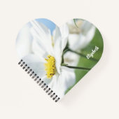 白いデイジー パーソナライズされた ノートブック (正面)