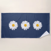 白いデイジー ビーチタオル (正面)