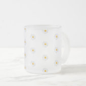 白いデイジー フロストグラスマグカップ (正面右)