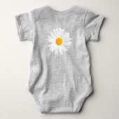 白いデイジー ベビーボディスーツ (裏面)