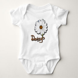 白いデイジー ベビーボディスーツ