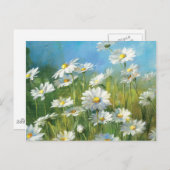 白いデイジー ポストカード (正面/裏面)