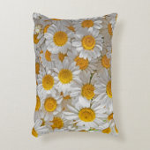 白いデイジー:美しいフローラ背景 アクセントクッション (正面(垂直))