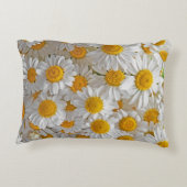 白いデイジー:美しいフローラ背景 アクセントクッション (裏面)