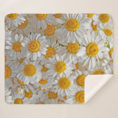 白いデイジー：美しいフローラ背景 シェルパブランケット (正面(横))