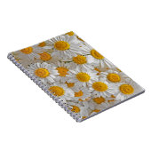 白いデイジー：美しいフローラ背景 ノートブック (右側)