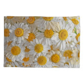 白いデイジー：美しいフローラ背景 枕カバー (裏面)
